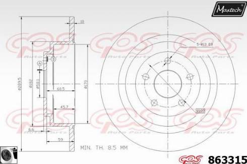 Maxtech 863315.0060 - Тормозной диск autospares.lv