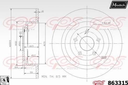 Maxtech 863315.0080 - Тормозной диск autospares.lv