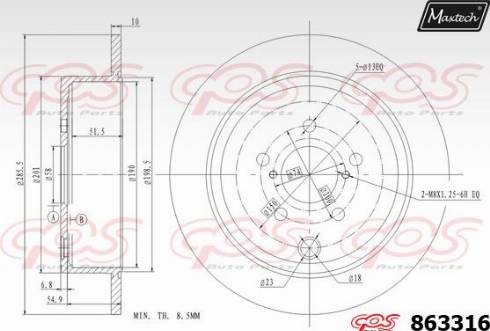 Maxtech 863316.0000 - Тормозной диск autospares.lv