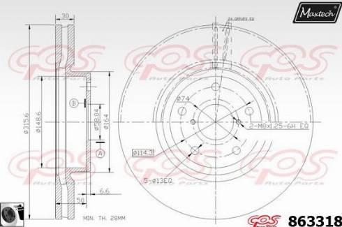 Maxtech 863318.0060 - Тормозной диск autospares.lv