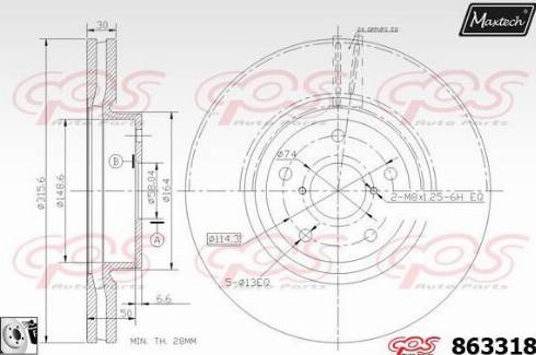 Maxtech 863318.0080 - Тормозной диск autospares.lv