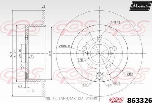 Maxtech 863326.0000 - Тормозной диск autospares.lv