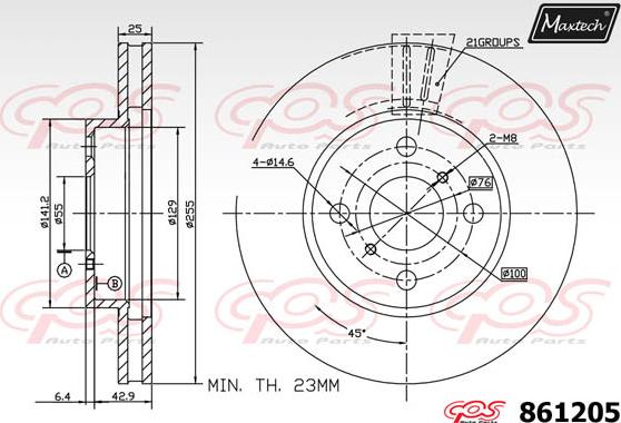 Maxtech 863326 - Тормозной диск autospares.lv