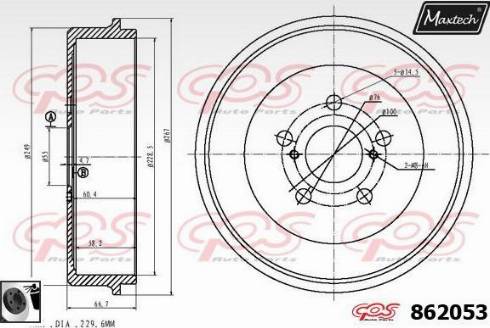 Maxtech 862053.0060 - Тормозной барабан autospares.lv