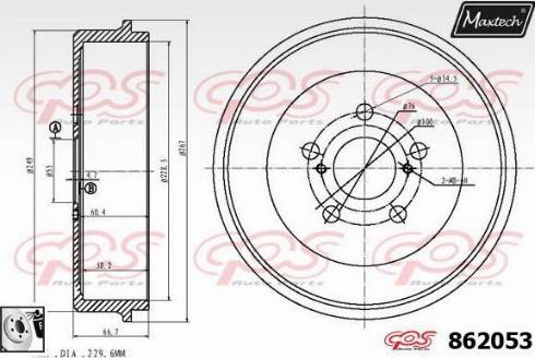 Maxtech 862053.0080 - Тормозной барабан autospares.lv