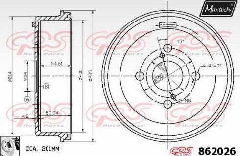 Maxtech 862026.0080 - Тормозной барабан autospares.lv