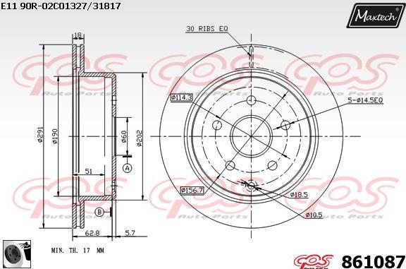 Maxtech 862026 - Тормозной барабан autospares.lv