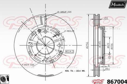 Maxtech 867004.0060 - Тормозной диск autospares.lv