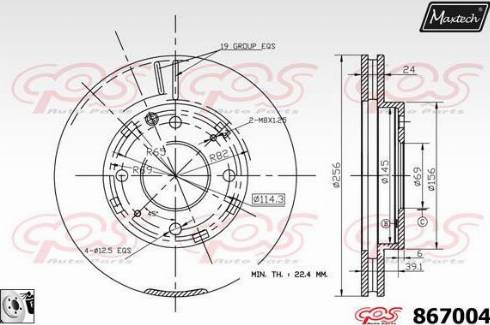 Maxtech 867004.0080 - Тормозной диск autospares.lv