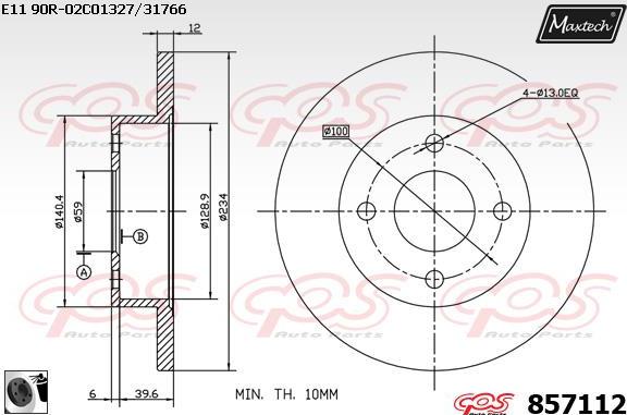 Maxtech 800109 - Болт, диск тормозного механизма autospares.lv