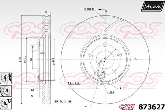 Maxtech 800104 - Болт, диск тормозного механизма autospares.lv