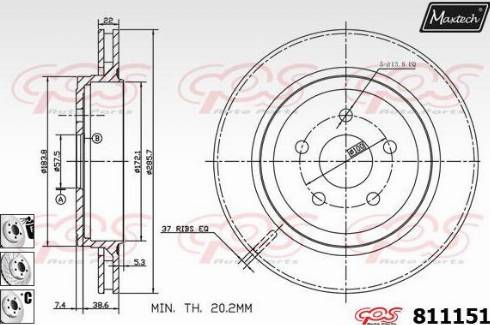 Maxtech 811151.6980 - Тормозной диск autospares.lv