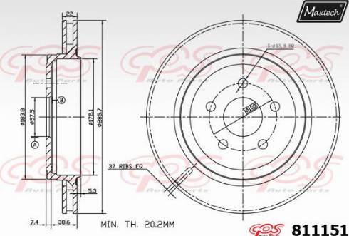 Maxtech 811151.0000 - Тормозной диск autospares.lv