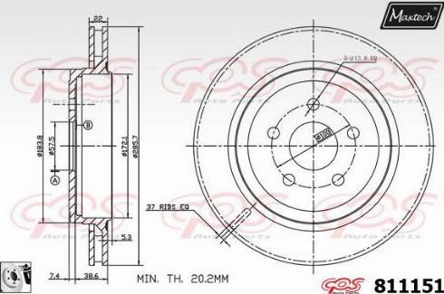 Maxtech 811151.0080 - Тормозной диск autospares.lv