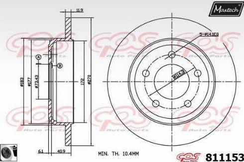 Maxtech 811153.0060 - Тормозной диск autospares.lv