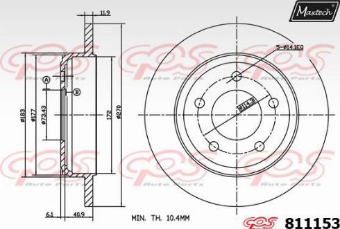 Maxtech 811153.0000 - Тормозной диск autospares.lv