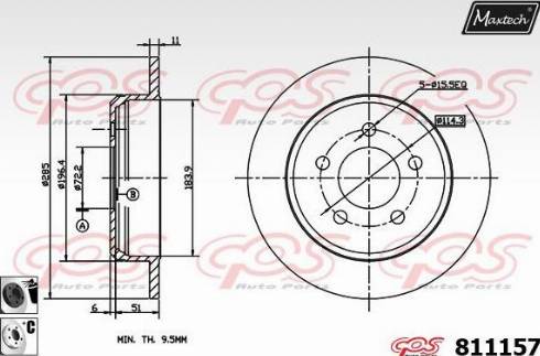 Maxtech 811157.6060 - Тормозной диск autospares.lv