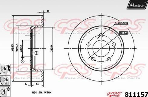 Maxtech 811157.6880 - Тормозной диск autospares.lv