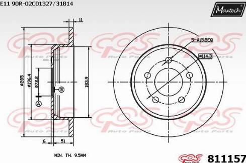 Maxtech 811157.0000 - Тормозной диск autospares.lv