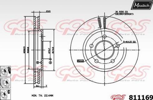 Maxtech 811169.6980 - Тормозной диск autospares.lv