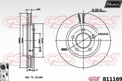 Maxtech 811169.6060 - Тормозной диск autospares.lv