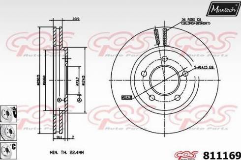 Maxtech 811169.6880 - Тормозной диск autospares.lv