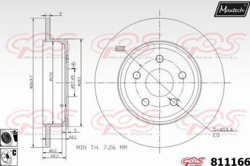 Maxtech 811166.6060 - Тормозной диск autospares.lv