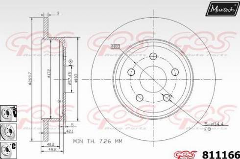 Maxtech 811166.6880 - Тормозной диск autospares.lv