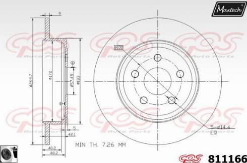 Maxtech 811166.0060 - Тормозной диск autospares.lv