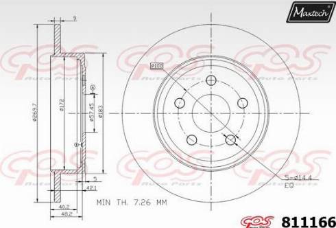 Maxtech 811166.0000 - Тормозной диск autospares.lv