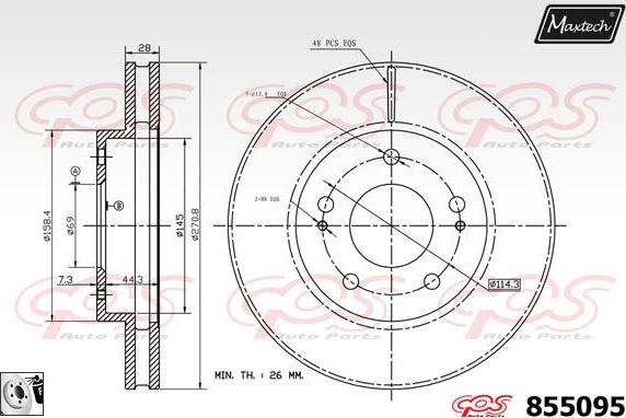 Maxtech 811166 - Тормозной диск autospares.lv