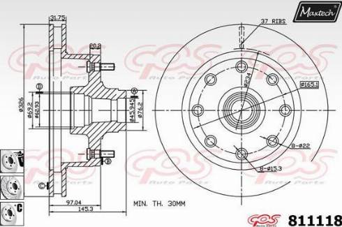 Maxtech 811118.6880 - Тормозной диск autospares.lv