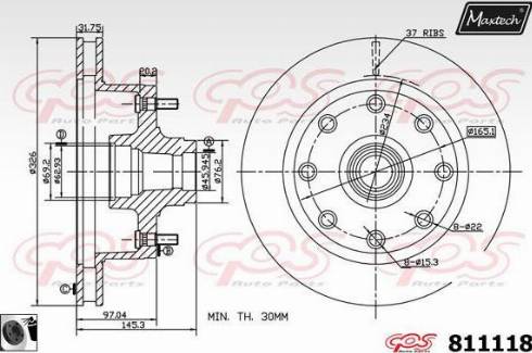 Maxtech 811118.0060 - Тормозной диск autospares.lv