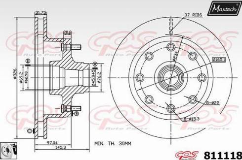 Maxtech 811118.0080 - Тормозной диск autospares.lv