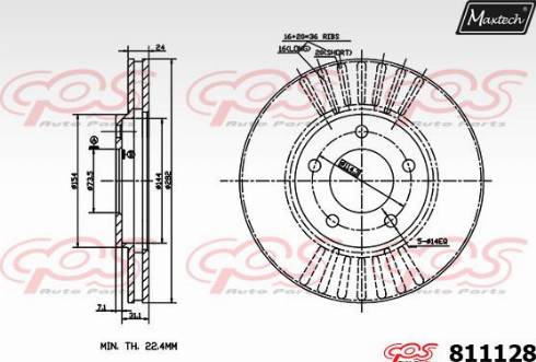 Maxtech 811128.0000 - Тормозной диск autospares.lv