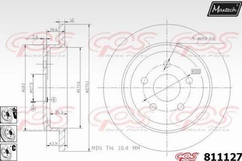 Maxtech 811127.6980 - Тормозной диск autospares.lv