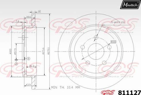 Maxtech 811127.0000 - Тормозной диск autospares.lv