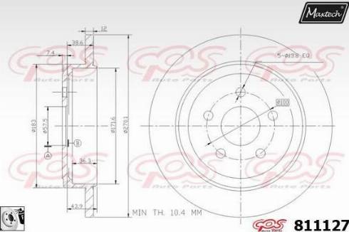 Maxtech 811127.0080 - Тормозной диск autospares.lv