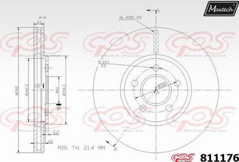 Maxtech 811176.0000 - Тормозной диск autospares.lv