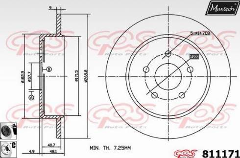 Maxtech 811171.6060 - Тормозной диск autospares.lv