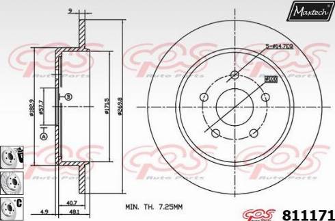 Maxtech 811171.6880 - Тормозной диск autospares.lv