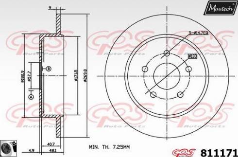 Maxtech 811171.0060 - Тормозной диск autospares.lv