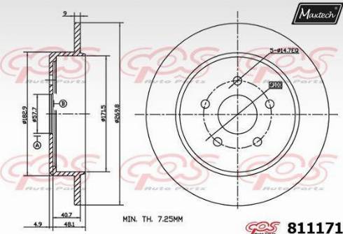 Maxtech 811171.0000 - Тормозной диск autospares.lv