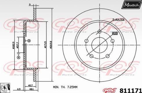 Maxtech 811171.0080 - Тормозной диск autospares.lv