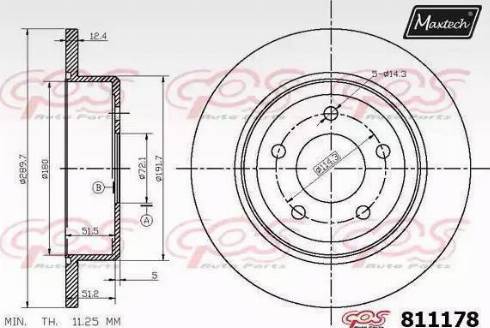 Maxtech 811178.0000 - Тормозной диск autospares.lv