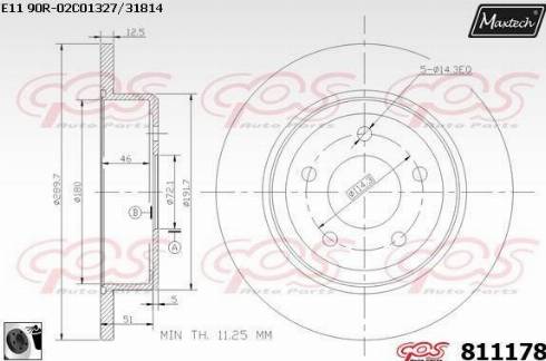 Maxtech 811178.0060 - Тормозной диск autospares.lv