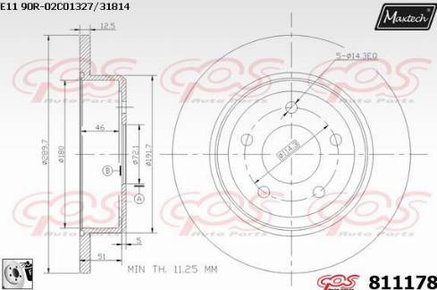 Maxtech 811178.0080 - Тормозной диск autospares.lv