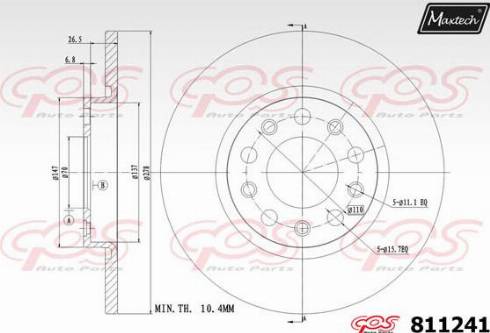 Maxtech 811241.0000 - Тормозной диск autospares.lv