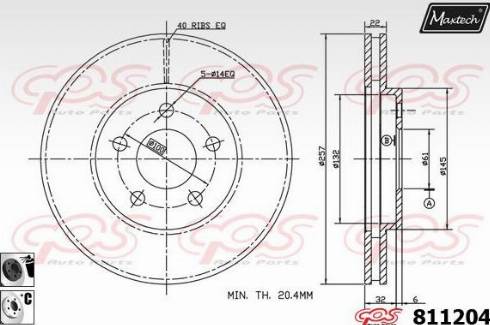 Maxtech 811204.6060 - Тормозной диск autospares.lv