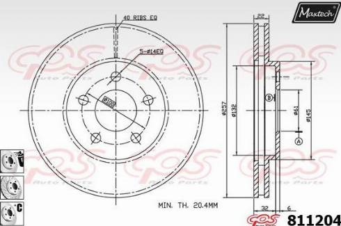 Maxtech 811204.6880 - Тормозной диск autospares.lv